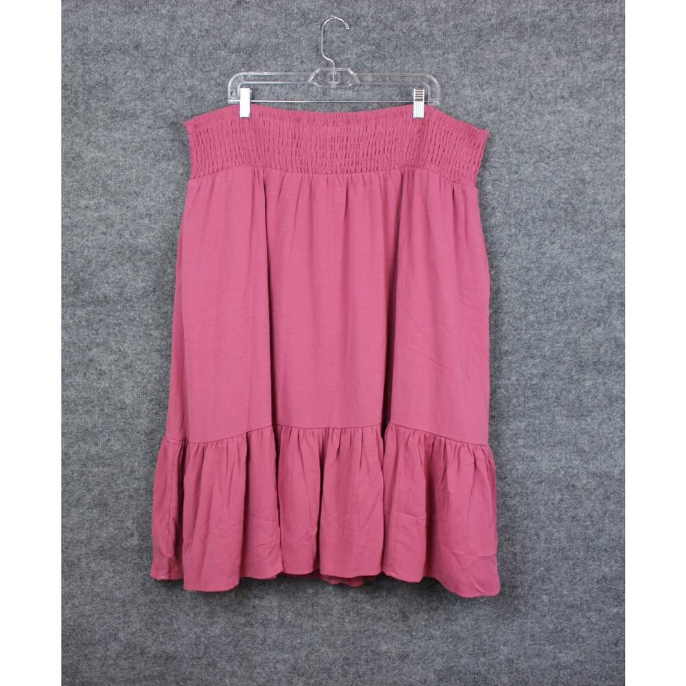 Torrid Midi Gauze Wide Smocked Waist Tiered Skirt Mauvewod Women's 3 3X 22-24